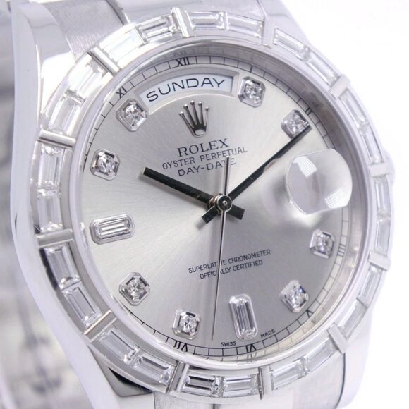 ROLEX Day date Watches 118366A M SilverDial PtPlatinum/diamond Mechanical - Picture 3 of 9